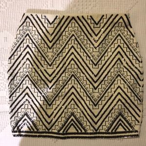 Express Chevron Sequin Skirt